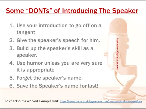 speech for introducing a speaker