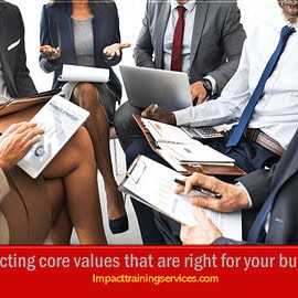 cover image for selecting core values that are right for your business