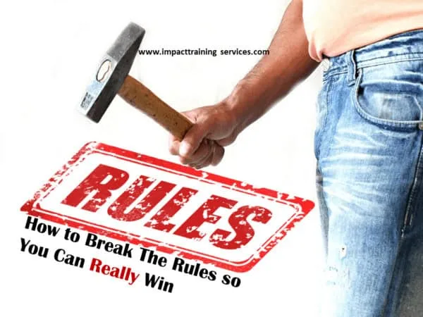 image of person with hammer about to break the rules