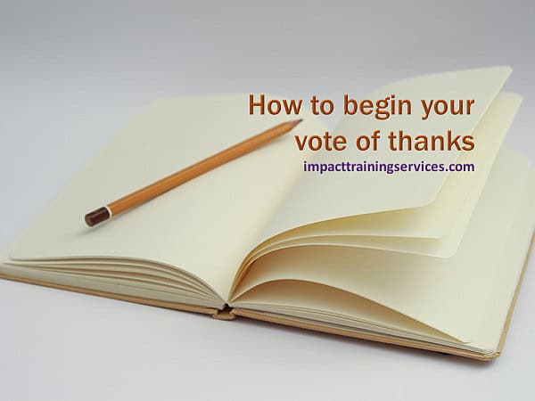 Image showing how to begin your vote of thanks