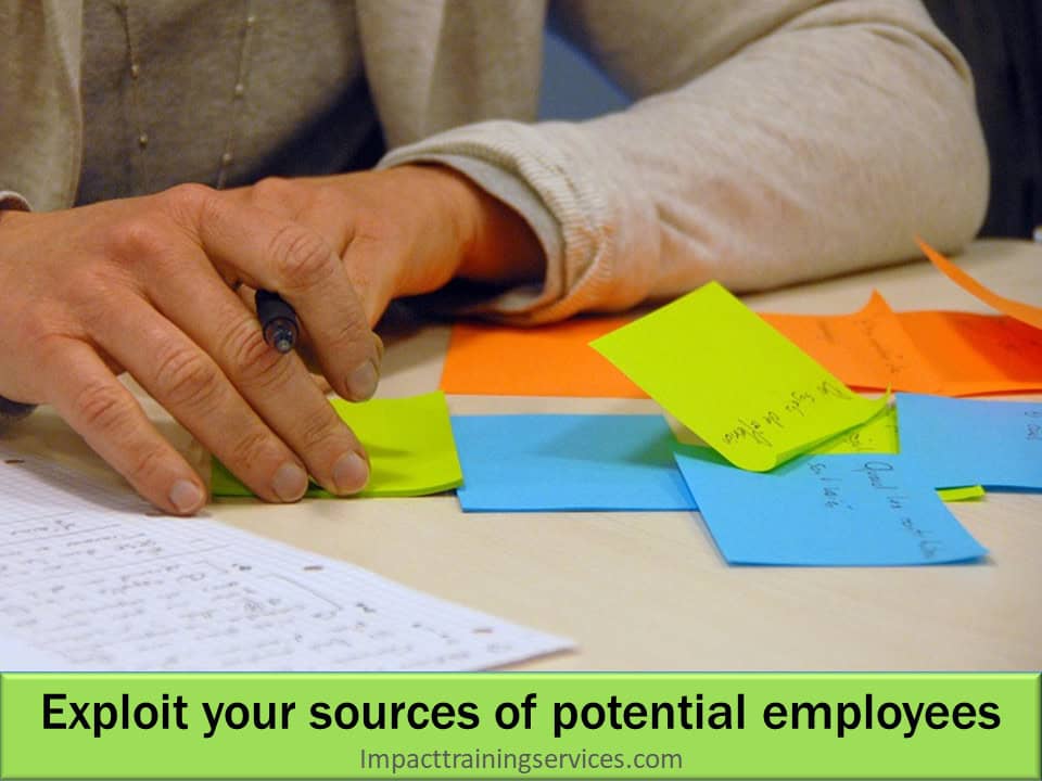 Small business owner checking his many potential sources of employees