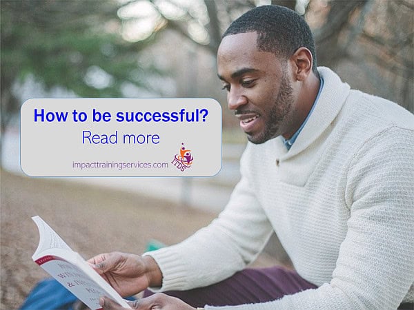 image of man showing how to be successful by reading