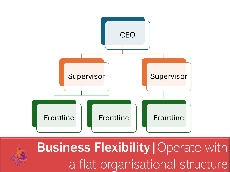image of flat organisational structure, a requirement of business flexibility