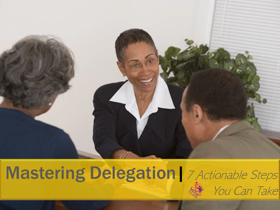 Female manager showing that mastering delegation is one of her strengths