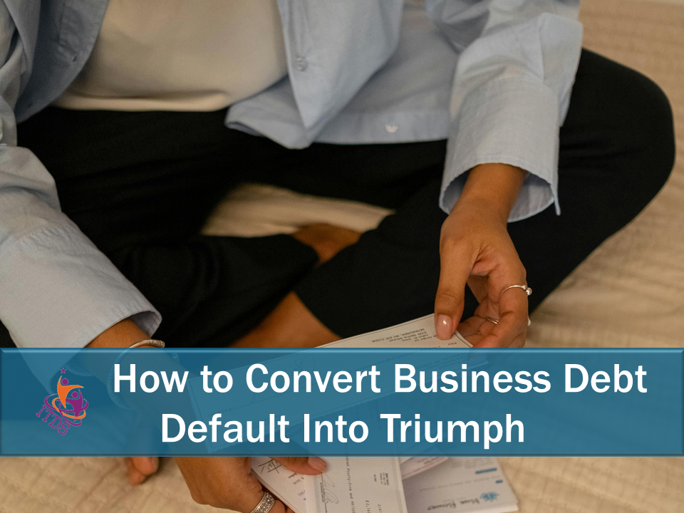 Female businesswoman sitting crossed-leg on the floor reviewing business debt and planning how to triumph over it