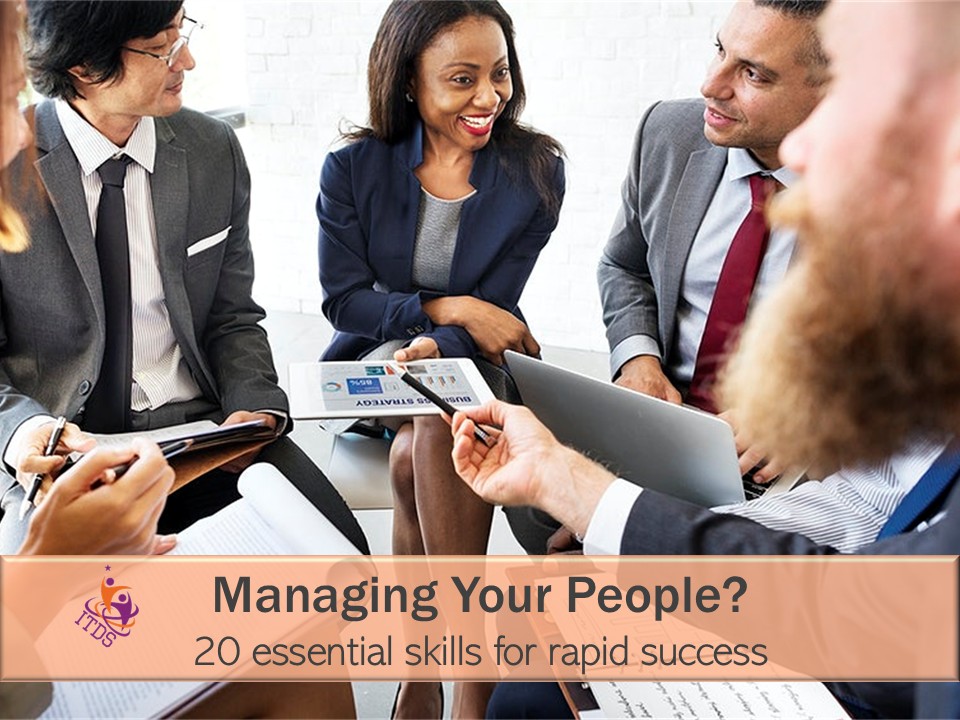 Group of people with female CEO conveying that she understands managing your people