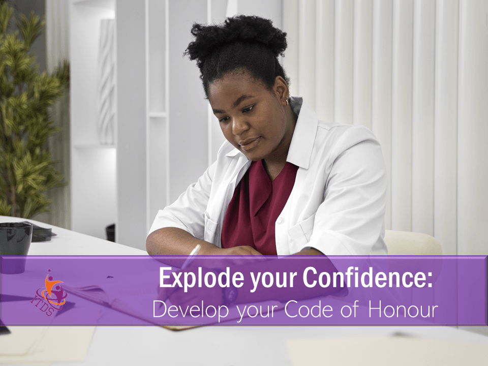 young black woman developing her code of honour to help her explode her confidence