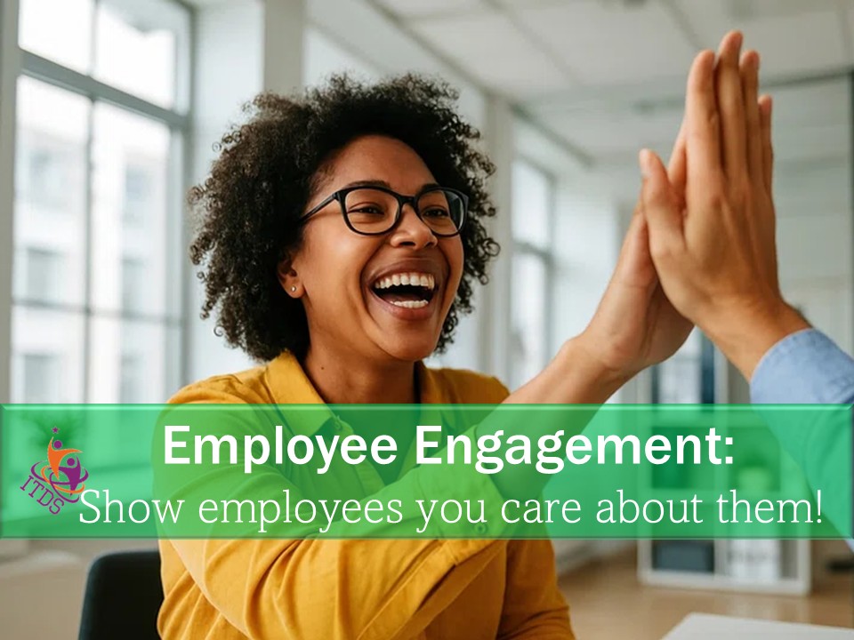 Employer demonstrating her appreciation for employee engagement with a high-five