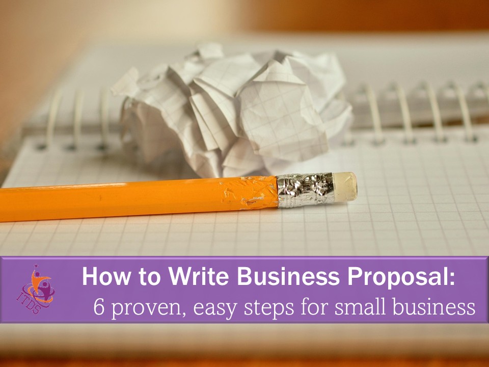 Image of pencil and balled-up paper on a notebook showing frustration with how to write proposals